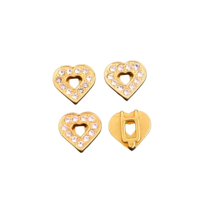 Wholesale 8mm/10mm Heart Slide Charms Bracelet Making Fit Pet Collars Wristbands Keychain DIY Accessory Women Gif