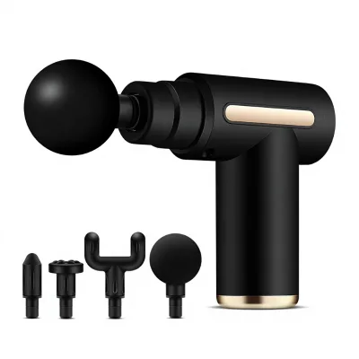 Portable Body Massage Tool with 4 Interchangeable Heads Handheld Powerful Amplitude Depth Deep Mini Muscle Relief