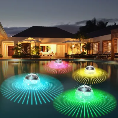 Solar-Powered Floating Sphere Light for Pool & Bathtub Color-Changing Projection Lamp-Outdoor Use