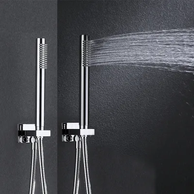 Bathroom Shower Accessories Brass Chrome Round Handle High Pressure Water Saving Single Outlet Shower Head