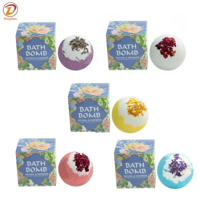 Hot Selling Dried Flower Bath Salt Ball Handmade Bathbombs Basket Set Moisturizing Spa Bath Natural Moisturizing Bath Bombs Gift