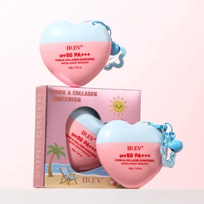 Private Label OEM PDRN Collagen Heart Shape Sunscreen 40g Prevent Sunburn And Repair The Skin Barrier Damaged By Sun Exposure