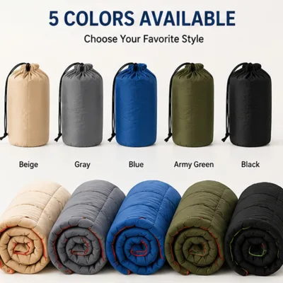 Custom pattern Puffy blankets, outdoor portable camping blanket, waterproof quilted thermal camping blanket, cross-border