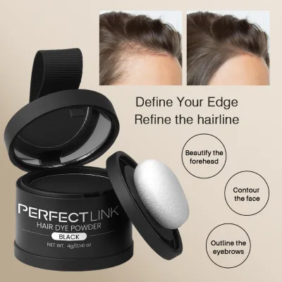 Private Label Custom Organic Herbal Hairline Powder with Strong Hold & Vegan Formula for Instant Cover & Thickening