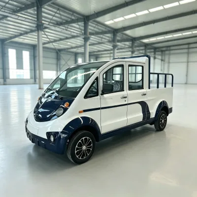 Industrial Grade Electric Patrol Truck 4 Seater Cargo Bed With Rack for Campus Security Utility Transport OEM