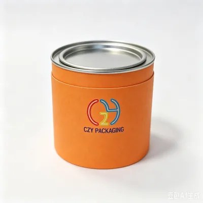 Wholesale Biodegradable Eco-Friendly Empty Plain Paper Tube Tin Lid Moisture Proof Aluminum Liner for Dry Food Chocolate Dietary