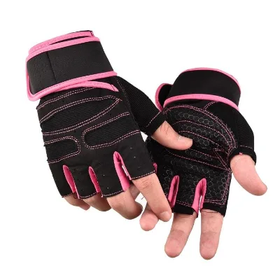 Non-Slip Half Finger Palm Protection Fitness Gloves Breathable Half Finger Polyester Gym Fitness Gloves for Cycling
