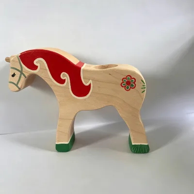 Wedding Gifts Wooden Crafts Horses Handmade Wood Horse Red Color