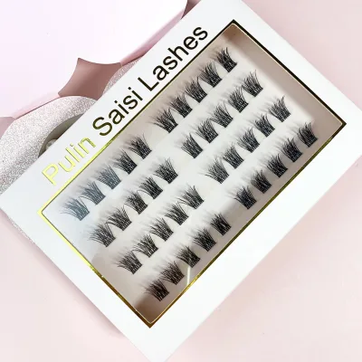 Private Label Handmade DIY Lash Extensions Kit 7-10 Days Pre-Cut C/D Curl Cluster Segment Bond Seal Korean PBT