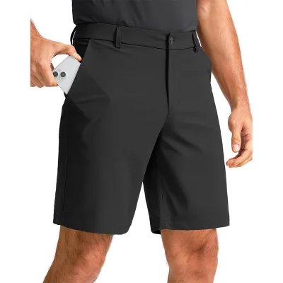 High Quality Golf Polyester Men Joggers Custom Logo Quick Dry Moisture Wicking Sports Solid Color Cargo Shorts Golf Short Pants