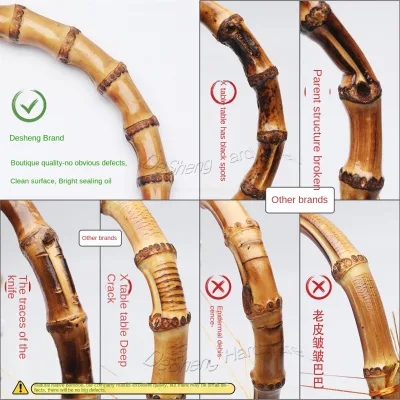 Natural Bamboo Handle Paper Bag Strap Hand-held U-Shaped Bamboo Root Handle