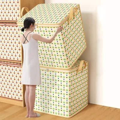 Portable Large Capacity Clothes Quilt Storage Bag Dust-proof Toy Home Moving Storage Bag Wardrobe Accessories