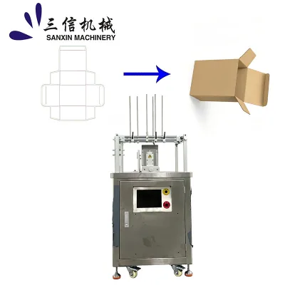 Small Pneumatic Box Forming Machine PLC Control Automatic Carton Erecting Machine for Cosmetics Box Packaging