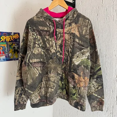Heavyweight Hunting Camo Print Pullover Hoodie Streetwear Drawstring Vintage Hoodies Sweatshirts OEM Custom Clothes Manufacturer