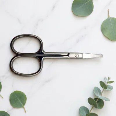 Multi-purpose Curved Tip Safety Scissors Small Precision Stainless Steel for Eyebrow Nose Beard Hair Trimming