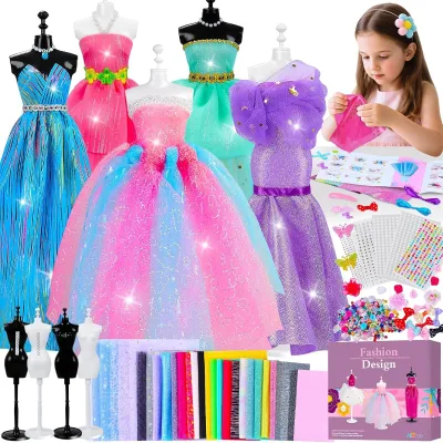 Children's DIY Handmade Clothing Cutting Girl Creative Birthday Gift Play House Toy Set 800 PCS Ages 7-14