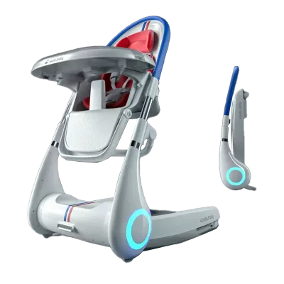 Purorigin OEN ODM Luxury 4 in 1 Foldable Baby Feeding Chair High Chair Rattan Material Multifunctional for Kitchen Dining