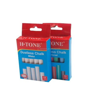Wholesale Dustless Bright White Chalk for Office Stationery School Supplies 12pcs White Colorful