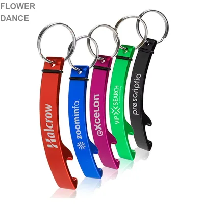 Promotion Gift Item Eco-Friendly Anodized Aluminum Pantone Color Customizable Design Bottle Opener Keychain with OPP Packing
