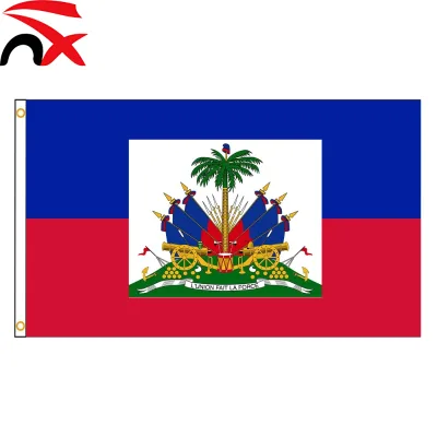Wholesale Custom Logo Promotional Polyester 90x150cm 3x5 ft Haiti Flag Banner