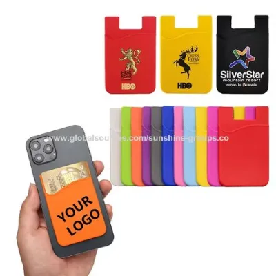 Custom Logo Printed Silicone Card Holder Mobile phone card holder card holder left and right flip multi-card holder zipper