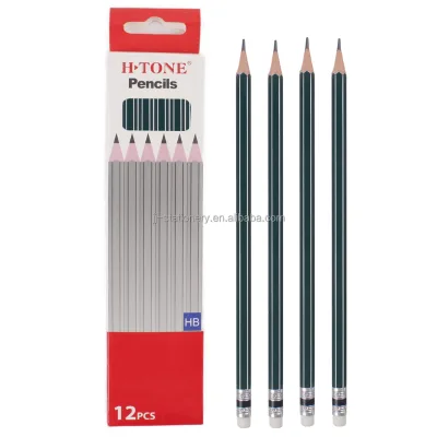 Custom logo Hexagon Wooden HB Standard Pencil with Eraser for School Promotion