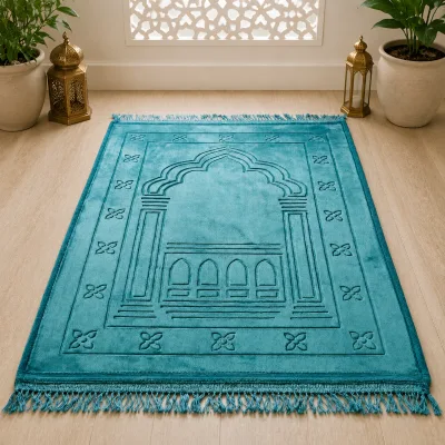 Manufacturer Wholesale Custom Comfortable Thick Non-slip Muslim Prayer Rugs Polyester Islam Prayer Mat with Tassel