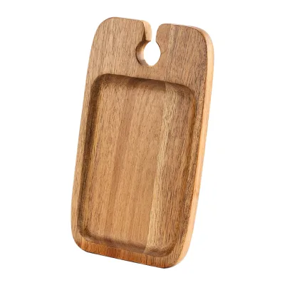 Acacia Wood Serving Tray Cheap Price Eco-friendly Wooden Wine Appetizer Cocktail Plate Cheese Serving Boards for Parties Dishes