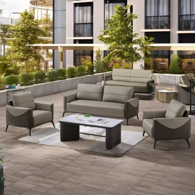 Top Wholesale High Quality Factory Price Sofa Solid Wood Frame Luxury Office Sofa Set Couch Leather Fabric Office Sofa