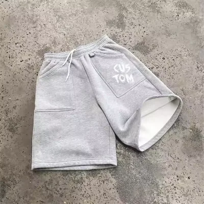 Wholesale Men's Running Shorts French Terry Biker Shorts Loose Fit High Quality Oversized Gym Sports Wear