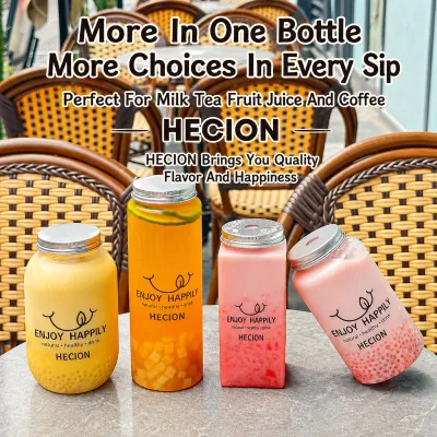 HECION Disposable Plastic Drink Cup Milk Tea Cup Juice Cup Smoothie Cup Cold Brew Cup Clear Beverage Container
