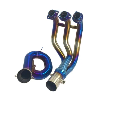Triple-exit Stainless Steel Motorcycle Exhaust System with Bracket