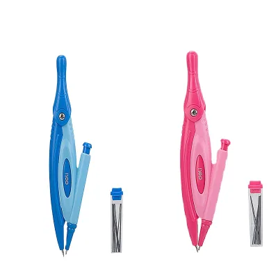 Deli EG20002 Compasses with Mechanical Pencils Plastic Compasses Pencils 2 Pcs 2C Stationery1pc