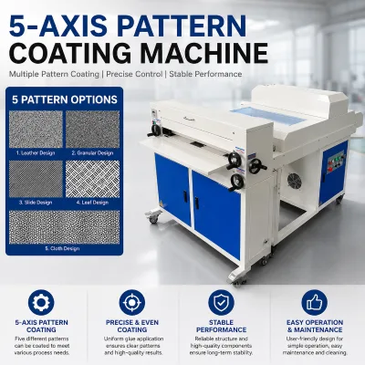 Double 100 5-Axis Pattern UV Coating Machine for Photo Albums Book Covers Packaging Paper Embossing Texture Varnishing