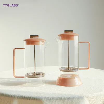 High Temperature Resistant French Press Frosted Safe Food Grade Borosilicate Glass Material French Press