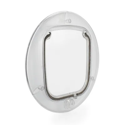 Modern Home Cat and Puppy Window and Wall Flapping Door Transparent Round Glass Pet Door