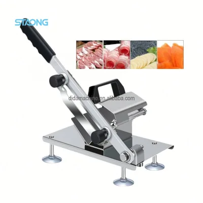 Household Frozen Meat Slicer Stainless Steel Meat Slicer Beef Mutton Frozen Meat Bacon Horizontal Slicer for Retail