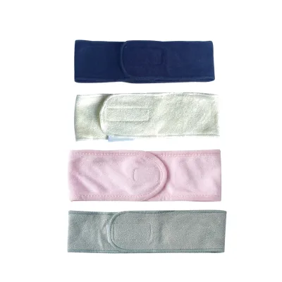 Custom logo Colorful Spa Headband Beauty Salon Women Face Skincare Headband with Magic Tape
