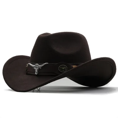 Syh1144 Wholesale Luxury Wide Brim Plain Distressed Designer Felt Western Jazz Men Wool Felt Cowboy Hat With Custom logo