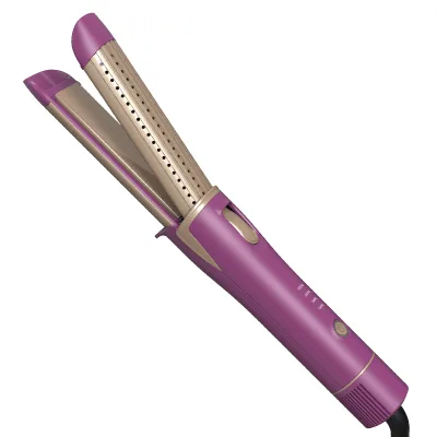 Luxurious Purple Dual-Temperature Adjustable Low Heat Hair Straightening and Curling Iron with Ventilation