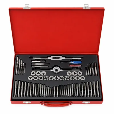 67PC Automotive Thread Repair Tap and Die Set M3-M12 BSP with Drill Extractor Vehicle Bolt Repair Tool Kit