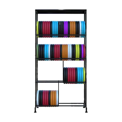JH-Mech Disc Golf Storage Shelves Racks Standing Shelving Unit Shelf for Discs Golf 4 Tier Metal Disc Golf Wire Display Rack