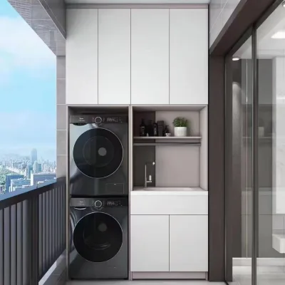 High-quality Modern Design Custom Washing Machine Cabinets, Easy to Assemble, for Indoor Use, Wholesale Export