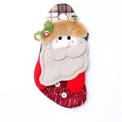 High Quality Medium Size Santa Claus Snowman and Deer Christmas Socks New Year Hanging Decorations Gift Bags