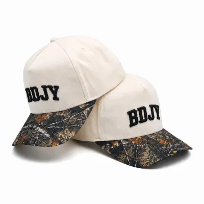 Wholesale Custom Logo Cream Cotton 3D Embroidery Puff Logo Urban Fashion Adult All Seasons Baseball Cap