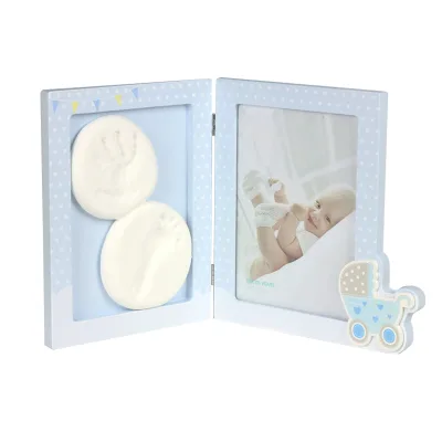 DIY Handmade Baby Handprint Footprint Wooden Photo Frame 1Year Newborn Picture Frame
