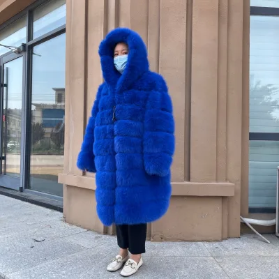Luxury Women's Faux Fox Fur Coat Thick Warm Fluffy Winter Jacket Elegant Shaggy Fake Fur Overcoat for Party and Wedding