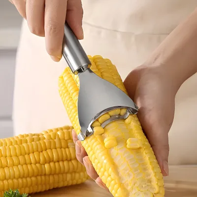 Practical Stainless Steel Corn Stripper | Efficient Corn Kernel Remover Peeler | Manual Corn Cob Thresher Kitchen Gadget