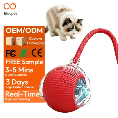 Elecpet Interactive Cat Toys for Indoor Cats, Dog Toys Ball, Rolling Pet Ball, Smart Automatic Cat Chase Balls Toy