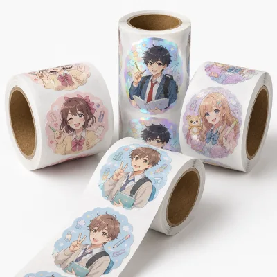 Private-label Manufacturer of Custom Printed Paper Sticker Rolls; Sticker Colors and Logos Can Be Customized.